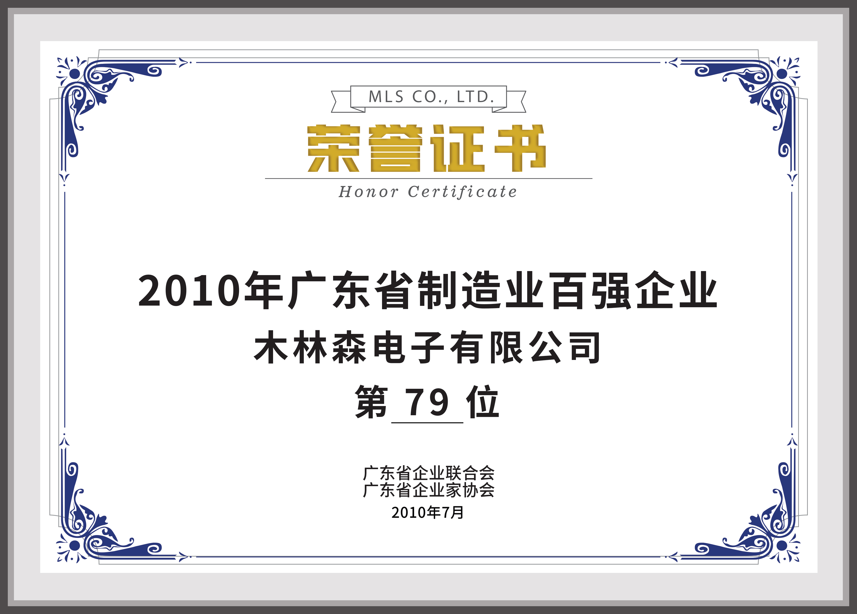 2010广东省制造百强企业第79名